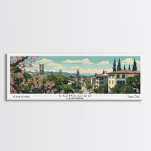Cargar imagen en el visor de la galería, Concord California Panoramic Painting, Mid Century Modern Framed Canvas Print, Retro Pop Art Travel Poster, City Wall Decor, Office Decor