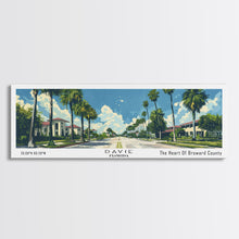 Load image into Gallery viewer, Davie Florida Panoramic Painting, Mid Century Modern Framed Canvas Print, Retro Pop Art Travel Poster, City Wall Art, Home Decor
