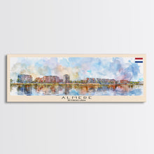 Load image into Gallery viewer, Almere Netherlands Wall Art, Panoramic Travel Poster, Panoramic Framed Canvas Print, City Wall Art, Wall Hanging Home Decor, Travel Art