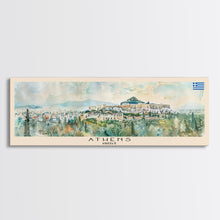 Load image into Gallery viewer, Athens Greece Travel Art, City Art, Framed Canvas Print or Metal Wall Art, Europe Travel Poster, Panoramic Wall Art, Extra Wide Wall Art