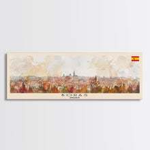 Load image into Gallery viewer, Bordeaux France Panoramic Travel Poster, Framed Canvas Print or Metal Wall Art, Travel Art, Home Decor, Panoramic Painting, Midcentury Art