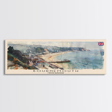 Load image into Gallery viewer, Bournemouth United Kingdom Wall Art, Panoramic Travel Poster, Panoramic Framed Canvas Print, City Wall Art, Wall Hanging Home Decor, Travel Art