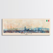 Load image into Gallery viewer, Brescia Italy Travel Print Wall Art, Panoramic City Art, Travel Art, Wall Decor, Vacation Gift, Framed Canvas Print Or Metal Art