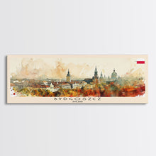 Carregar imagem no visualizador da galeria, Bydgoszcz Poland Travel Art, City Art, Framed Canvas Print or Metal Wall Art, Europe Travel Poster, Panoramic Wall Art, Extra Wide Wall Art