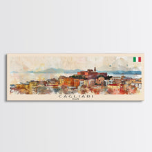 Carregar imagem no visualizador da galeria, Cagliari Italy Wall Art, Panoramic Travel Poster, Panoramic Framed Canvas Print, City Wall Art, Wall Hanging Home Decor, Travel Art