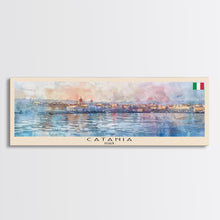 Cargar imagen en el visor de la galería, Catania Italy Travel Print Wall Art, Panoramic City Art, Travel Art, Wall Decor, Vacation Gift, Framed Canvas Print Or Metal Art