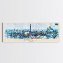 Cargar imagen en el visor de la galería, Cherkasy Ukraine Travel Art, City Art, Framed Canvas Print or Metal Wall Art, Europe Travel Poster, Panoramic Wall Art, Extra Wide Wall Art
