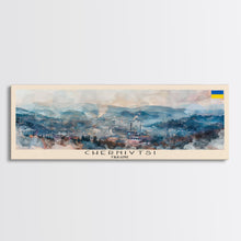 Cargar imagen en el visor de la galería, Chernivtsi Ukraine Wall Art, Panoramic Travel Poster, Panoramic Framed Canvas Print, City Wall Art, Wall Hanging Home Decor, Travel Art
