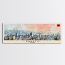 Load image into Gallery viewer, Durres Albania Travel Print Wall Art, Panoramic City Art, Travel Art, Wall Decor, Vacation Gift, Framed Canvas Print Or Metal Art