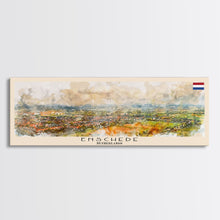 Load image into Gallery viewer, Enschede Netherlands Wall Art, Panoramic Travel Poster, Panoramic Framed Canvas Print, City Wall Art, Wall Hanging Home Decor, Travel Art