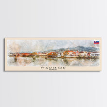 Load image into Gallery viewer, Maribor Slovenia Panoramic Travel Poster, Framed Canvas Print or Metal Wall Art, Travel Art, Home Decor, Panoramic Painting, Midcentury Art