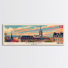 Carregar imagem no visualizador da galeria, Aalborg Denmark Wall Art, Panoramic Travel Poster, Panoramic Framed Canvas Print, City Wall Art, Wall Hanging Home Decor, Travel Art