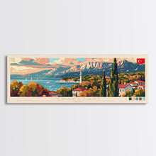 Carregar imagem no visualizador da galeria, Adapazar Turkey Panoramic Travel Poster, Framed Canvas Print or Metal Wall Art, Travel Art, Home Decor, Panoramic Painting, Midcentury Art