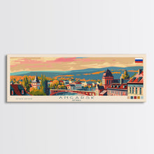 Load image into Gallery viewer, Angarsk Russia Panoramic Travel Poster, Framed Canvas Print or Metal Wall Art, Travel Art, Home Decor, Panoramic Painting, Midcentury Art
