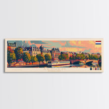 Load image into Gallery viewer, Arnhem Netherlands Wall Art, Panoramic Travel Poster, Panoramic Framed Canvas Print, City Wall Art, Wall Hanging Home Decor, Travel Art