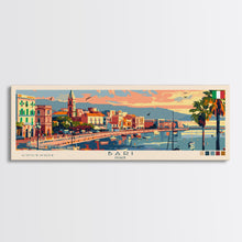 Load image into Gallery viewer, Bari Italy Travel Art, City Art, Framed Canvas Print or Metal Wall Art, Europe Travel Poster, Panoramic Wall Art, Extra Wide Wall Art