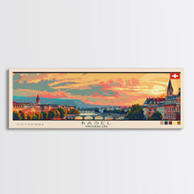 Carregar imagem no visualizador da galeria, Basel SwitzerlandTravel Art, City Art, Framed Canvas Print or Metal Wall Art, Europe Travel Poster, Panoramic Wall Art, Extra Wide Wall Art