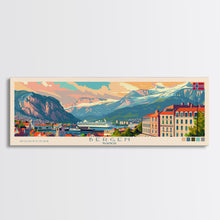 Load image into Gallery viewer, Bergen Norway Wall Art, Panoramic Travel Poster, Panoramic Framed Canvas Print, City Wall Art, Wall Hanging Home Decor, Travel Art