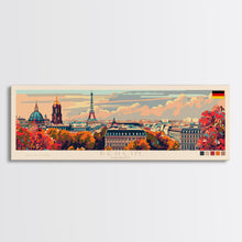 Load image into Gallery viewer, Berlin Germany Travel Print Wall Art, Panoramic City Art, Travel Art, Wall Decor, Vacation Gift, Framed Canvas Print Or Metal Art