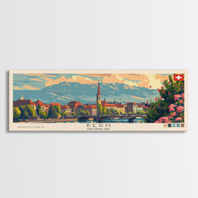 Load image into Gallery viewer, Bern Switzerland Travel Art, City Art, Framed Canvas Print or Metal Wall Art, Europe Travel Poster, Panoramic Wall Art, Extra Wide Wall Art