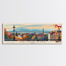 Load image into Gallery viewer, Bielsko Biala Poland Travel Art, City Art, Framed Canvas Print or Metal Wall Art, Europe Travel Poster, Panoramic Wall Art, Extra Wide Wall Art