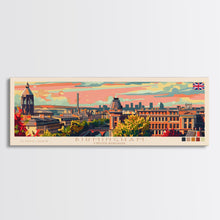 Load image into Gallery viewer, Birmingham United Kingdom Travel Print Wall Art, Panoramic City Art, Travel Art, Wall Decor, Vacation Gift, Framed Canvas Print Or Metal Art