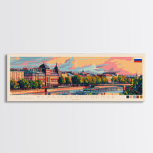Load image into Gallery viewer, Blagoveshchensk Russia Travel Art, City Art, Framed Canvas Print or Metal Wall Art, Europe Travel Poster, Panoramic Wall Art, Extra Wide Wall Art