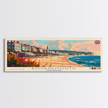 Load image into Gallery viewer, Bournemouth United Kingdom Wall Art, Panoramic Travel Poster, Panoramic Framed Canvas Print, City Wall Art, Wall Hanging Home Decor, Travel Art