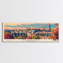 Load image into Gallery viewer, Bradford United Kingdom Travel Print Wall Art, Panoramic City Art, Travel Art, Wall Decor, Vacation Gift, Framed Canvas Print Or Metal Art