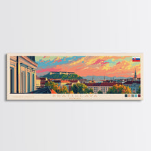 Load image into Gallery viewer, Bratislava Slovakia Wall Art, Panoramic Travel Poster, Panoramic Framed Canvas Print, City Wall Art, Wall Hanging Home Decor, Travel Art