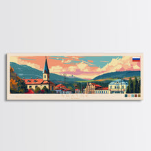 Load image into Gallery viewer, Bratsk Russia Travel Print Wall Art, Panoramic City Art, Travel Art, Wall Decor, Vacation Gift, Framed Canvas Print Or Metal Art