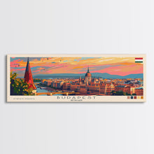Carregar imagem no visualizador da galeria, Budapest Hungary Travel Art, City Art, Framed Canvas Print or Metal Wall Art, Europe Travel Poster, Panoramic Wall Art, Extra Wide Wall Art