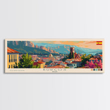 Load image into Gallery viewer, Burgos Spain Wall Art, Panoramic Travel Poster, Panoramic Framed Canvas Print, City Wall Art, Wall Hanging Home Decor, Travel Art