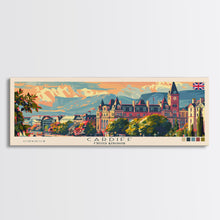 Carregar imagem no visualizador da galeria, Cardiff United Kingdom Travel Art, City Art, Framed Canvas Print or Metal Wall Art, Europe Travel Poster, Panoramic Wall Art, Extra Wide Wall Art