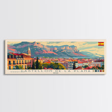 Cargar imagen en el visor de la galería, Castellon de la Plana Spain Wall Art, Panoramic Travel Poster, Panoramic Framed Canvas Print, City Wall Art, Wall Hanging Home Decor, Travel Art
