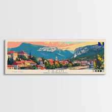 Cargar imagen en el visor de la galería, Cazin Bosnia Travel Art, City Art, Framed Canvas Print or Metal Wall Art, Europe Travel Poster, Panoramic Wall Art, Extra Wide Wall Art