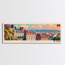 Load image into Gallery viewer, Coimbra Portugal Travel Art, City Art, Framed Canvas Print or Metal Wall Art, Europe Travel Poster, Panoramic Wall Art, Extra Wide Wall Art