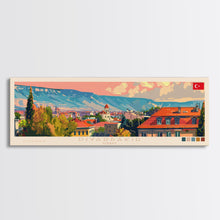 Load image into Gallery viewer, Diyarbakr Turkey Panoramic Travel Poster, Framed Canvas Print or Metal Wall Art, Travel Art, Home Decor, Panoramic Painting, Midcentury Art