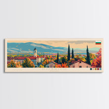 Load image into Gallery viewer, Dobrich Bulgaria Travel Art, City Art, Framed Canvas Print or Metal Wall Art, Europe Travel Poster, Panoramic Wall Art, Extra Wide Wall Art