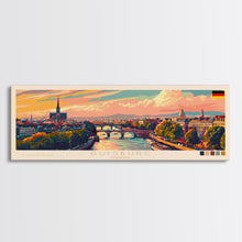 Load image into Gallery viewer, Duisburg Germany Wall Art, Panoramic Travel Poster, Panoramic Framed Canvas Print, City Wall Art, Wall Hanging Home Decor, Travel Art
