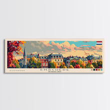 Load image into Gallery viewer, Enschede Netherlands Wall Art, Panoramic Travel Poster, Panoramic Framed Canvas Print, City Wall Art, Wall Hanging Home Decor, Travel Art