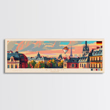 Load image into Gallery viewer, Essen Germany Travel Print Wall Art, Panoramic City Art, Travel Art, Wall Decor, Vacation Gift, Framed Canvas Print Or Metal Art