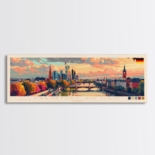 Carregar imagem no visualizador da galeria, Frankfurt Germany Travel Print Wall Art, Panoramic City Art, Travel Art, Wall Decor, Vacation Gift, Framed Canvas Print Or Metal Art