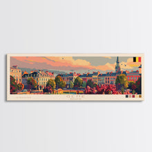 Load image into Gallery viewer, Genk Belgium Travel Print Wall Art, Panoramic City Art, Travel Art, Wall Decor, Vacation Gift, Framed Canvas Print Or Metal Art