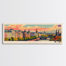 Carregar imagem no visualizador da galeria, Glasgow United Kingdom Travel Art, City Art, Framed Canvas Print or Metal Wall Art, Europe Travel Poster, Panoramic Wall Art, Extra Wide Wall Art
