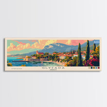 Carregar imagem no visualizador da galeria, Glyfada Greece Wall Art, Panoramic Travel Poster, Panoramic Framed Canvas Print, City Wall Art, Wall Hanging Home Decor, Travel Art