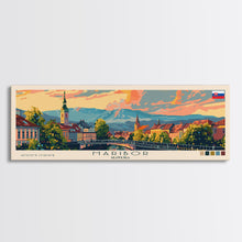 Load image into Gallery viewer, Maribor Slovenia Panoramic Travel Poster, Framed Canvas Print or Metal Wall Art, Travel Art, Home Decor, Panoramic Painting, Midcentury Art
