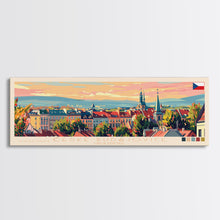 Cargar imagen en el visor de la galería, Ceske Budejovice Czech Wall Art, Panoramic Travel Poster, Panoramic Framed Canvas Print, City Wall Art, Wall Hanging Home Decor, Travel Art