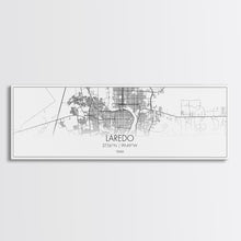 Load image into Gallery viewer, Panoramic Laredo City Map, Texas Art, Map Print, Minimalist Wall Art, Canvas Art, Housewarming Gift, Street Map Art, Closing Gift