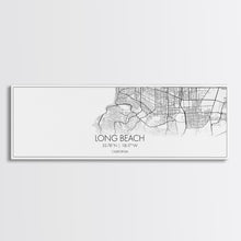 Load image into Gallery viewer, Panoramic Long Beach City Map, California Art, Map Print, Minimalist Wall Art, Canvas Art, Housewarming Gift, Street Map Art, Closing Gift